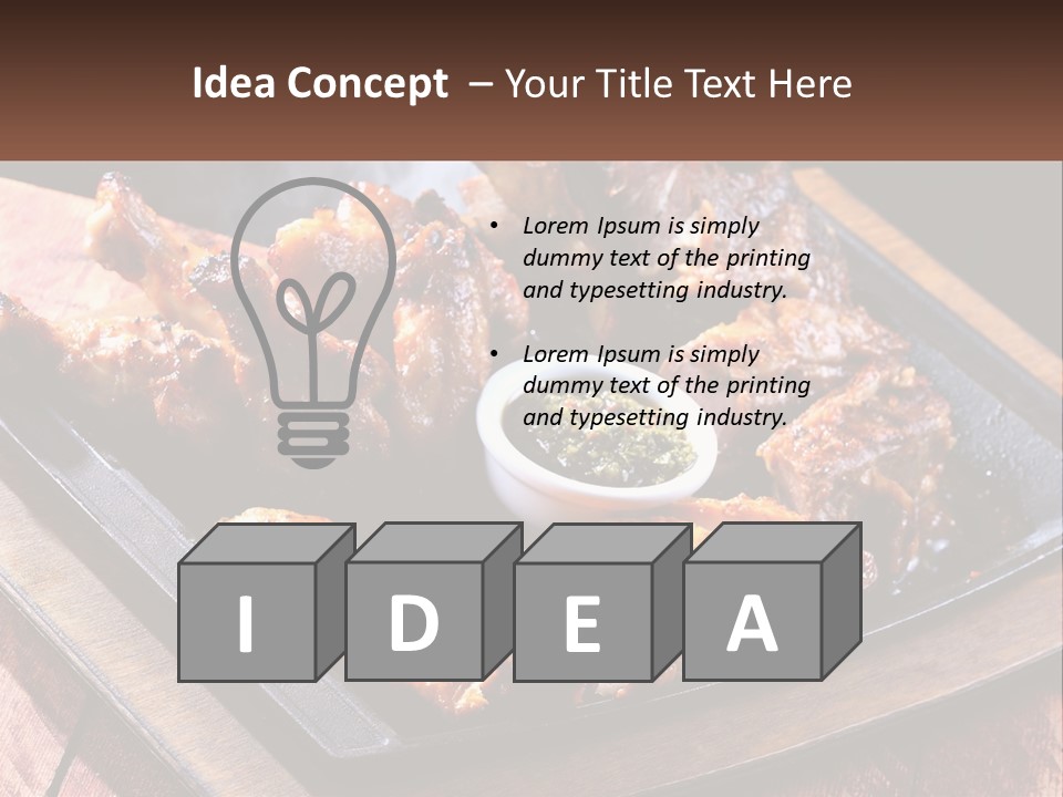 A Plate Of Food With Meat And Sauce On It PowerPoint Template
