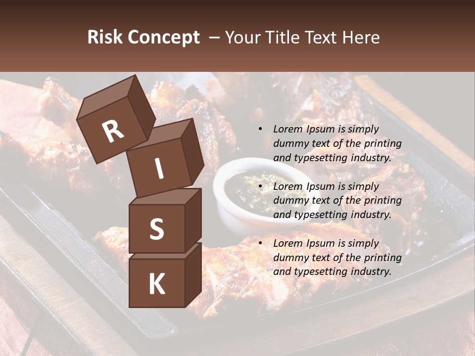 A Plate Of Food With Meat And Sauce On It PowerPoint Template