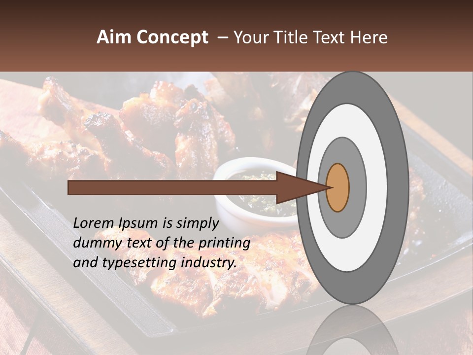 A Plate Of Food With Meat And Sauce On It PowerPoint Template