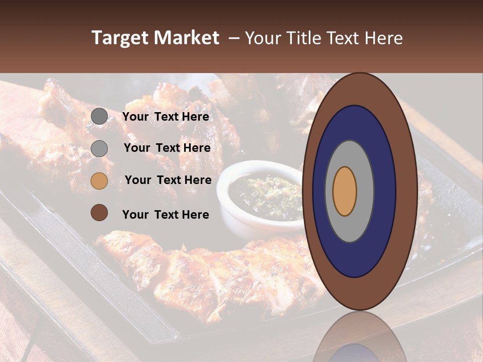 A Plate Of Food With Meat And Sauce On It PowerPoint Template