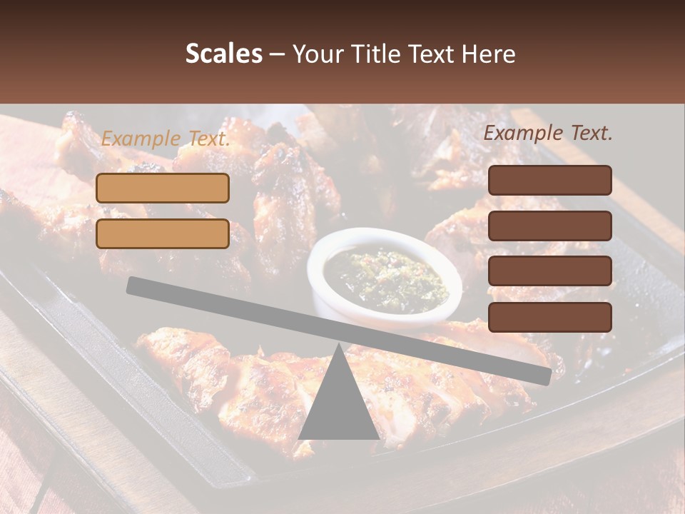 A Plate Of Food With Meat And Sauce On It PowerPoint Template