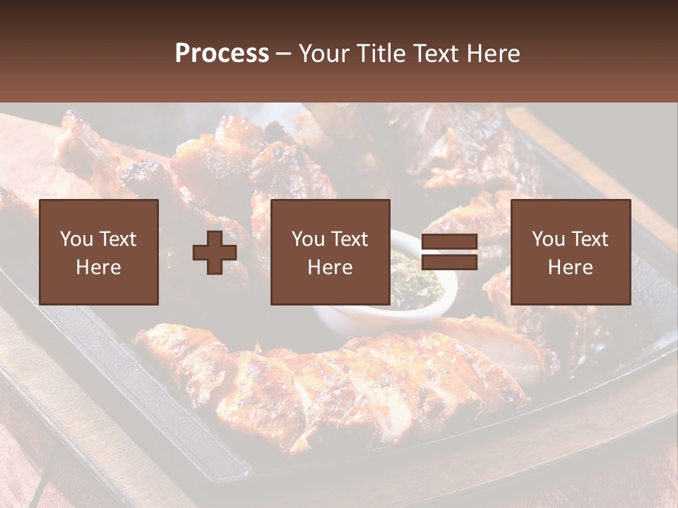 A Plate Of Food With Meat And Sauce On It PowerPoint Template