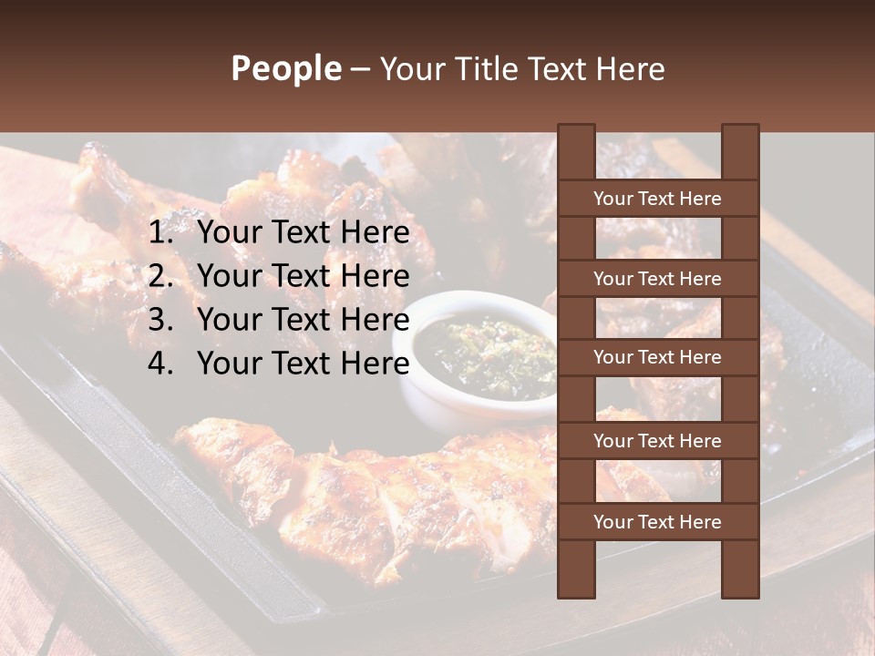 A Plate Of Food With Meat And Sauce On It PowerPoint Template