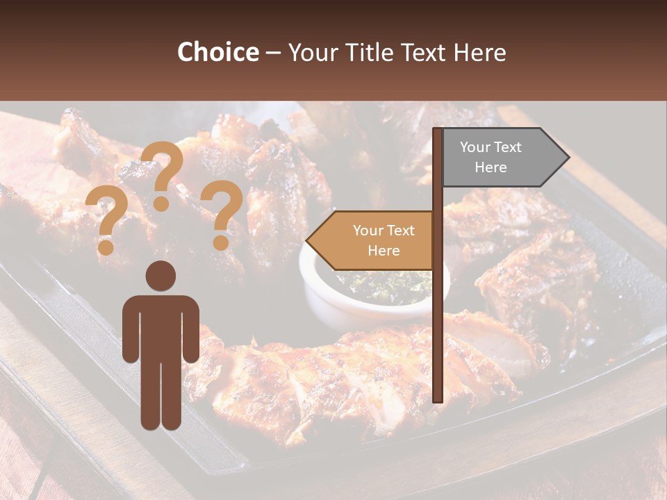 A Plate Of Food With Meat And Sauce On It PowerPoint Template