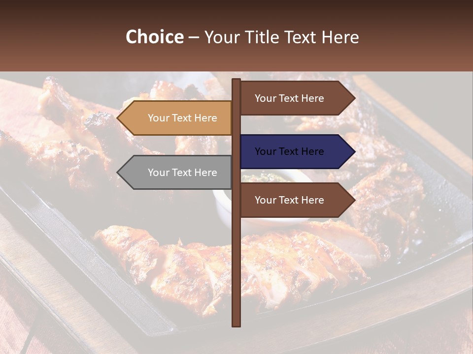 A Plate Of Food With Meat And Sauce On It PowerPoint Template