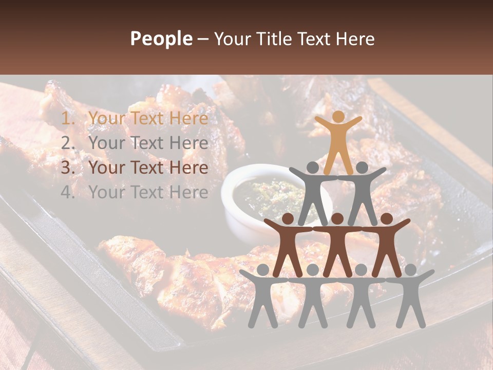 A Plate Of Food With Meat And Sauce On It PowerPoint Template