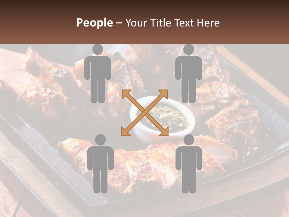 A Plate Of Food With Meat And Sauce On It PowerPoint Template