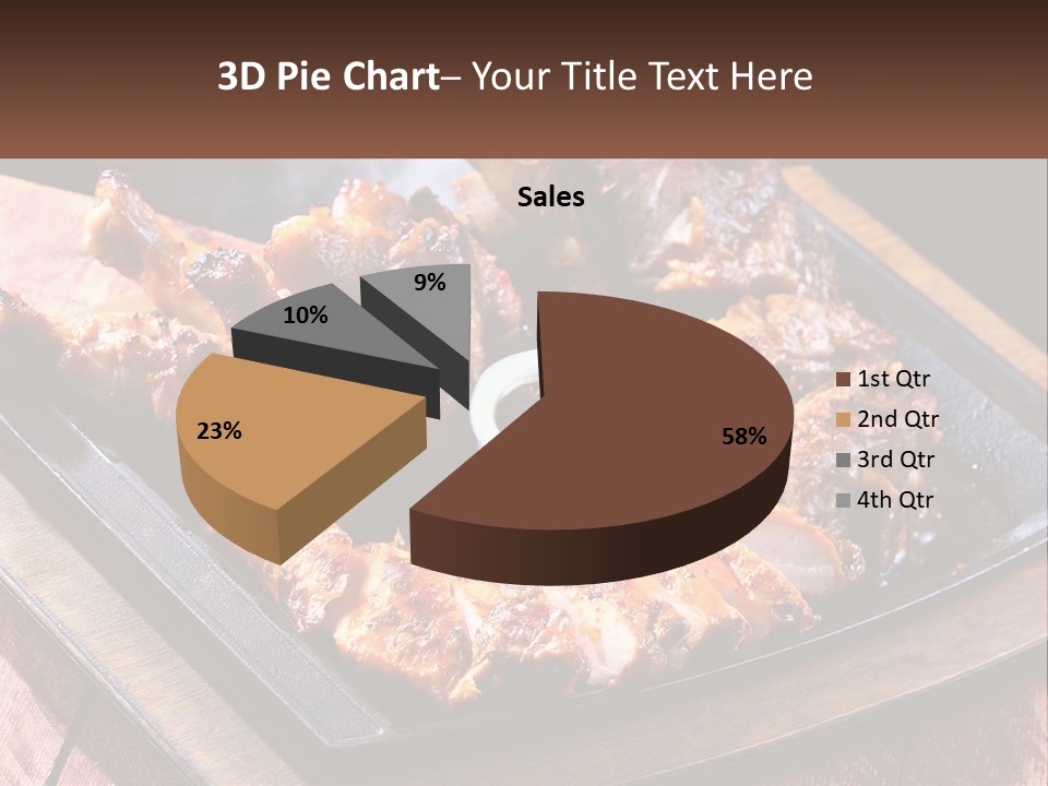 A Plate Of Food With Meat And Sauce On It PowerPoint Template
