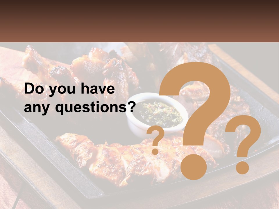 A Plate Of Food With Meat And Sauce On It PowerPoint Template