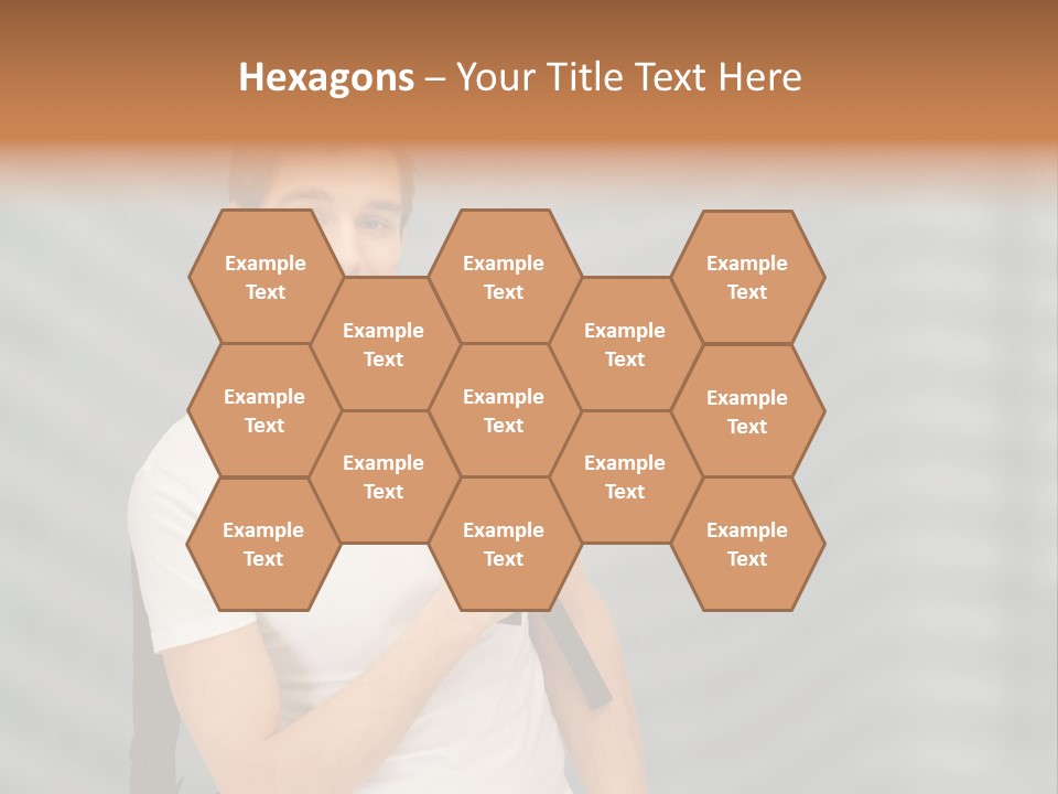 A Man With A Backpack Is Smiling For The Camera PowerPoint Template