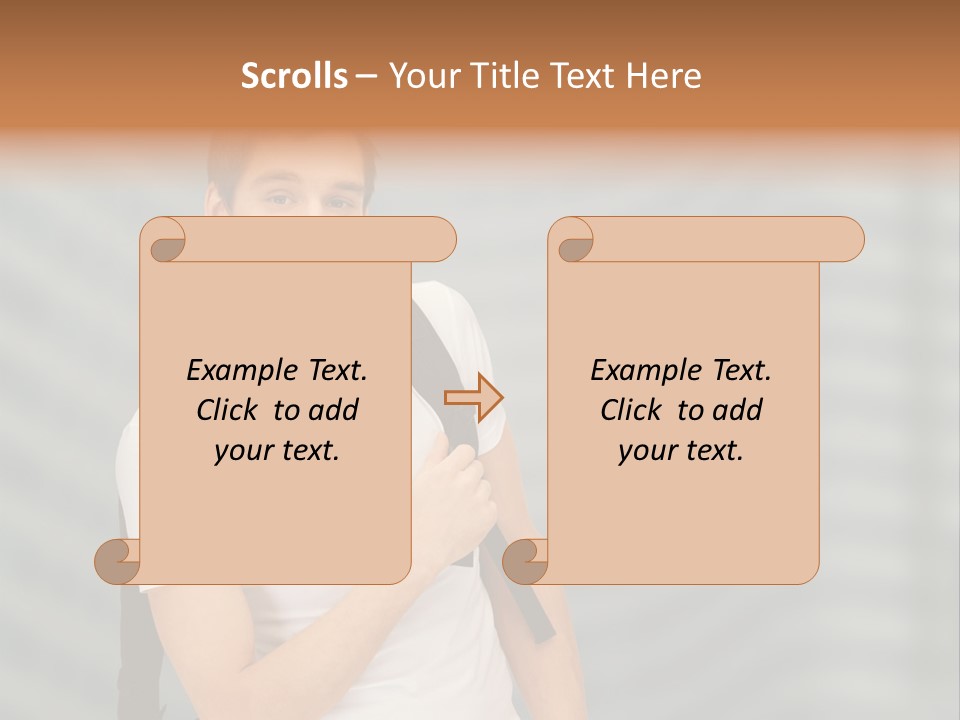 A Man With A Backpack Is Smiling For The Camera PowerPoint Template