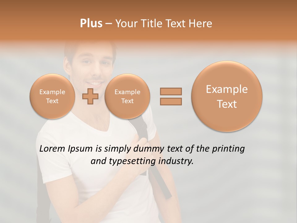 A Man With A Backpack Is Smiling For The Camera PowerPoint Template