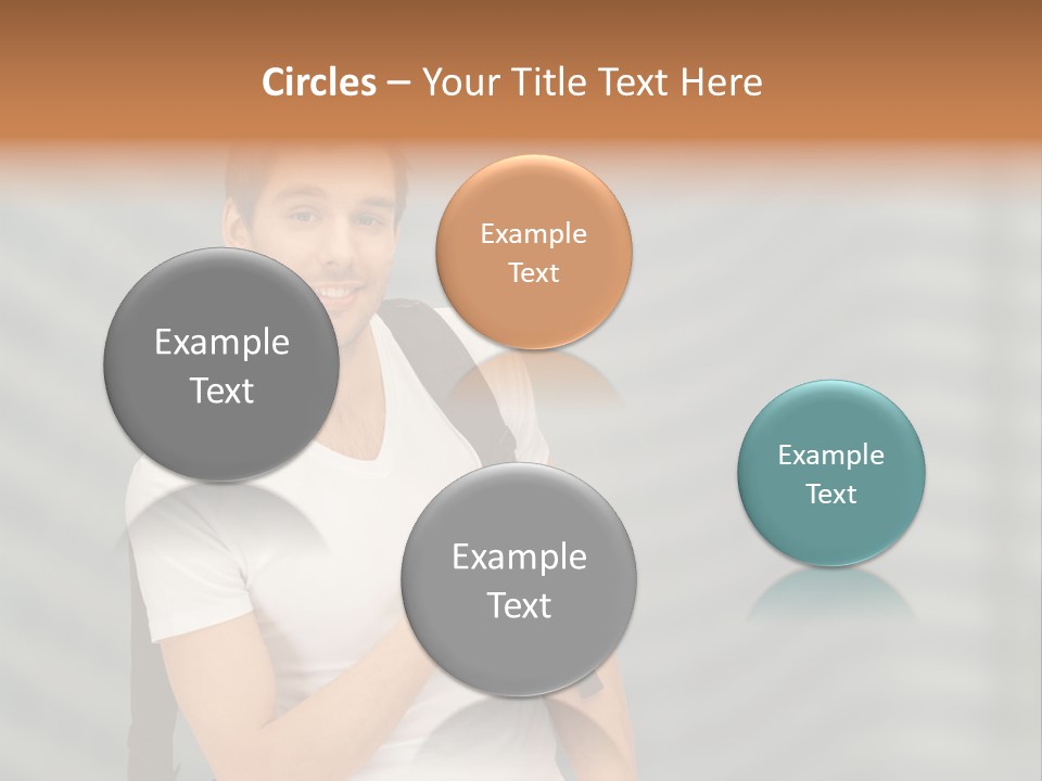 A Man With A Backpack Is Smiling For The Camera PowerPoint Template