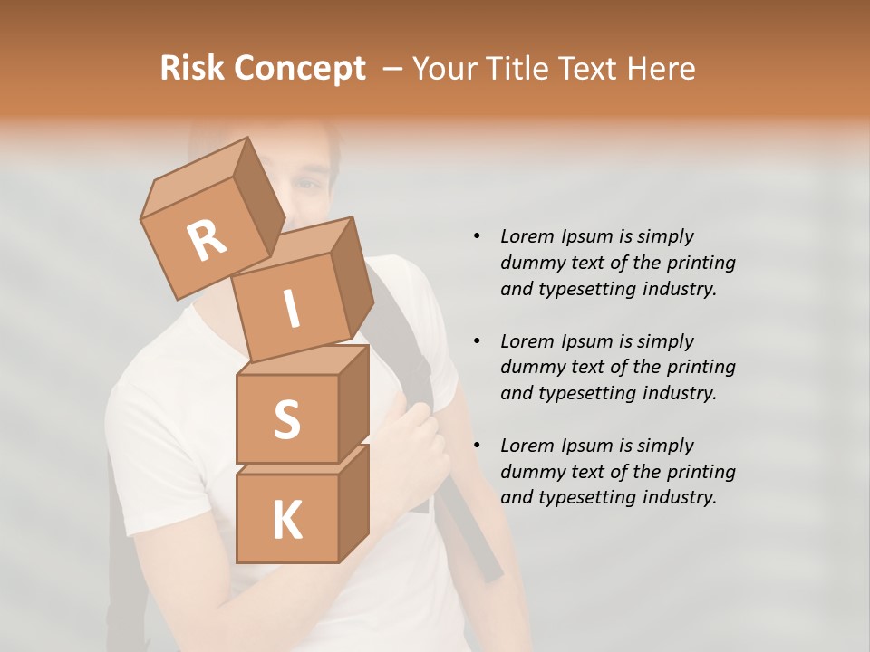 A Man With A Backpack Is Smiling For The Camera PowerPoint Template