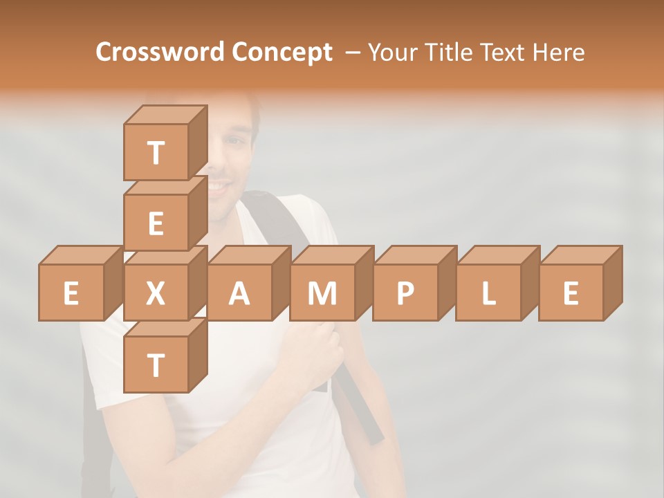 A Man With A Backpack Is Smiling For The Camera PowerPoint Template