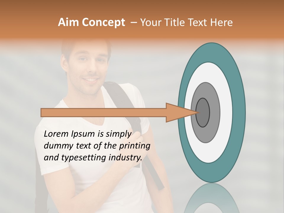 A Man With A Backpack Is Smiling For The Camera PowerPoint Template