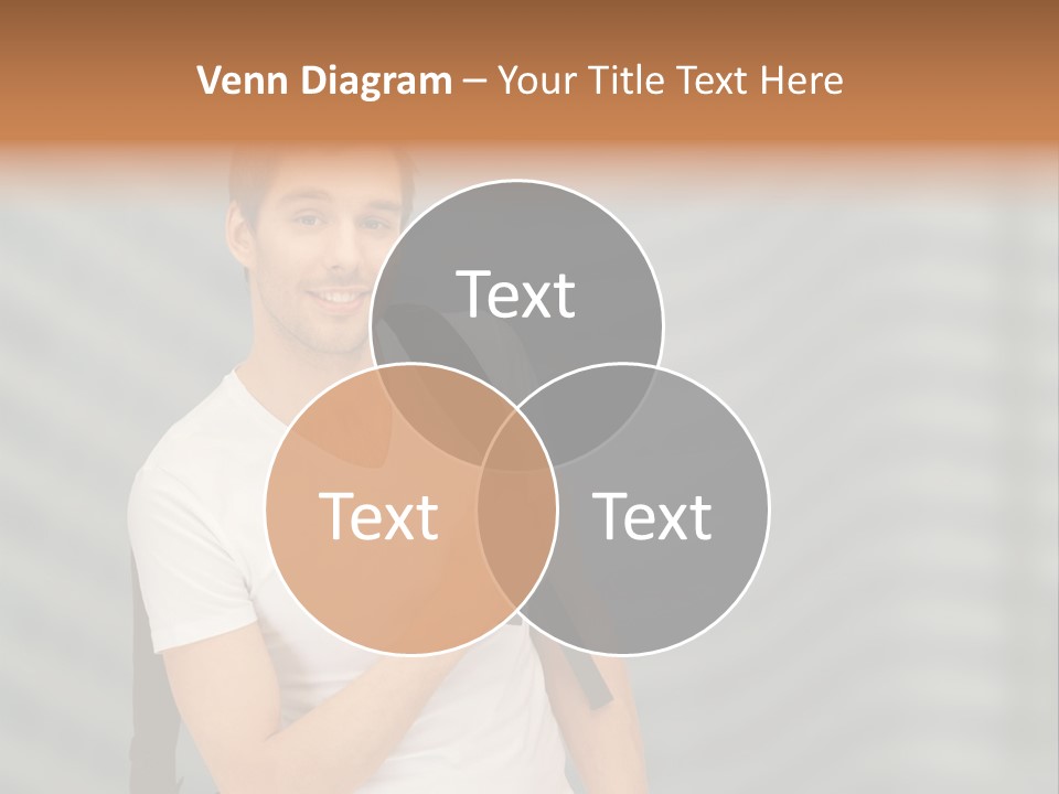 A Man With A Backpack Is Smiling For The Camera PowerPoint Template