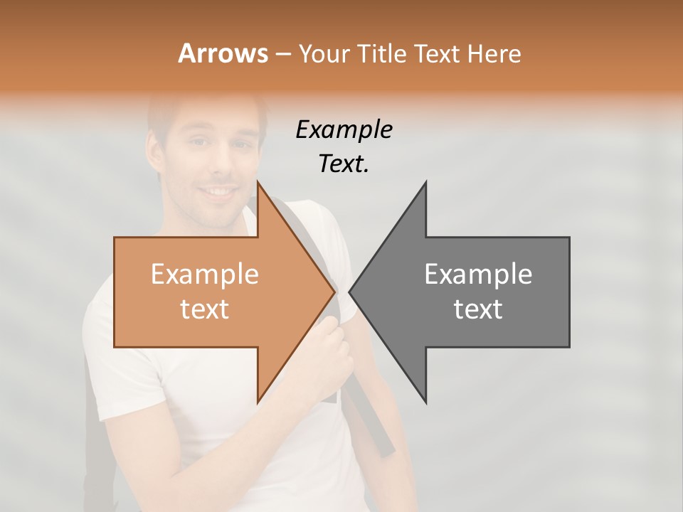 A Man With A Backpack Is Smiling For The Camera PowerPoint Template