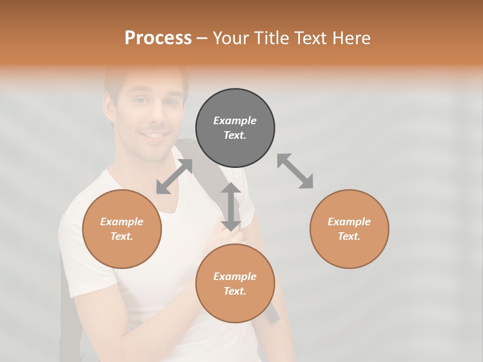 A Man With A Backpack Is Smiling For The Camera PowerPoint Template