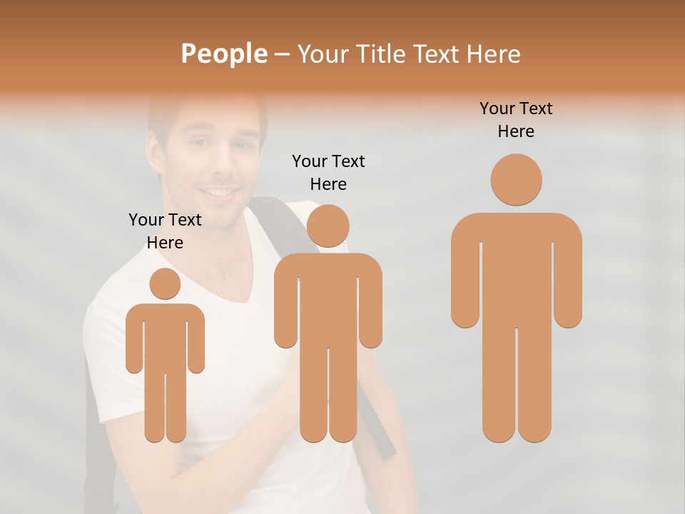 A Man With A Backpack Is Smiling For The Camera PowerPoint Template