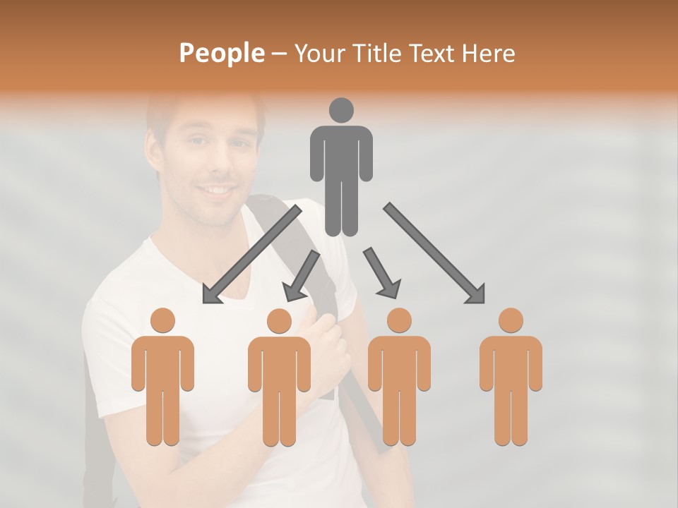 A Man With A Backpack Is Smiling For The Camera PowerPoint Template