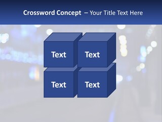 A Blurry Photo Of A City Street At Night PowerPoint Template