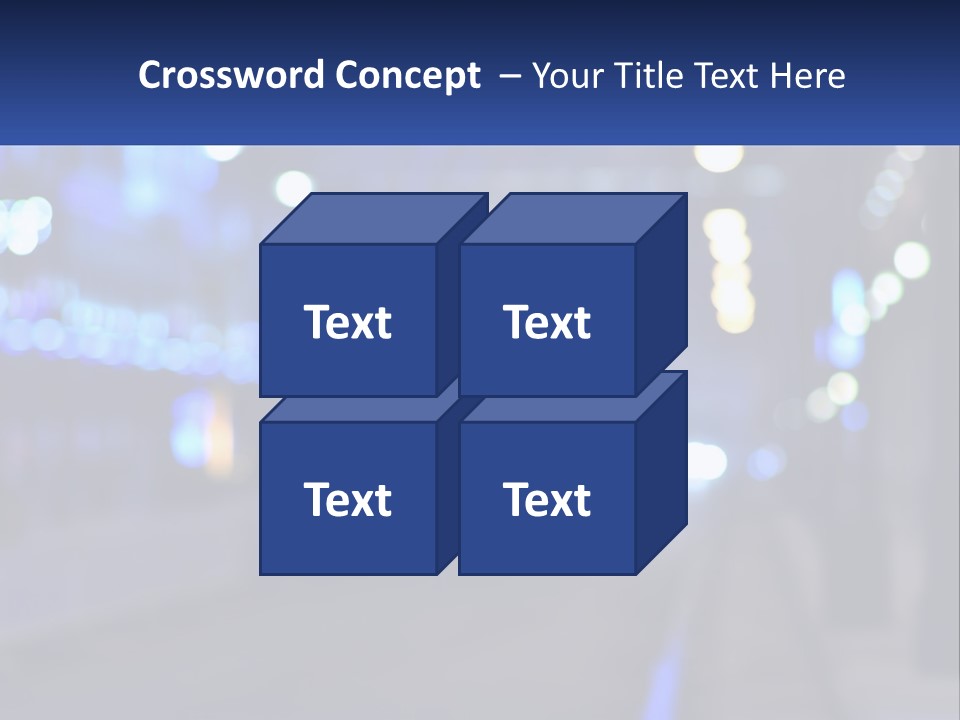 A Blurry Photo Of A City Street At Night PowerPoint Template