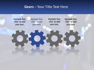 A Blurry Photo Of A City Street At Night PowerPoint Template
