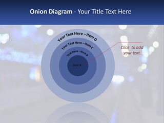 A Blurry Photo Of A City Street At Night PowerPoint Template
