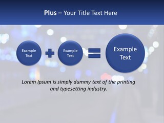 A Blurry Photo Of A City Street At Night PowerPoint Template