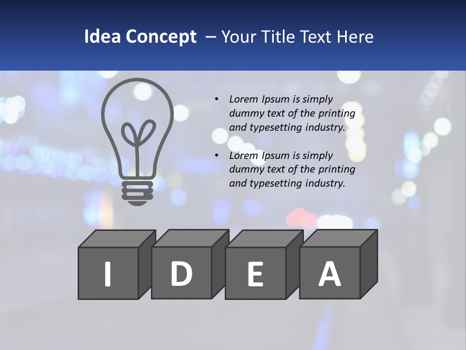 A Blurry Photo Of A City Street At Night PowerPoint Template