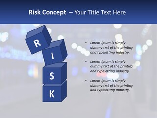 A Blurry Photo Of A City Street At Night PowerPoint Template
