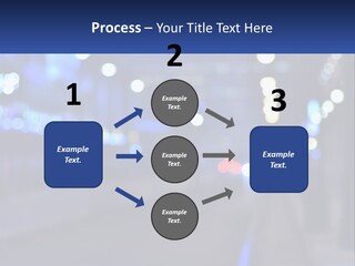 A Blurry Photo Of A City Street At Night PowerPoint Template