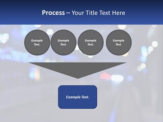 A Blurry Photo Of A City Street At Night PowerPoint Template