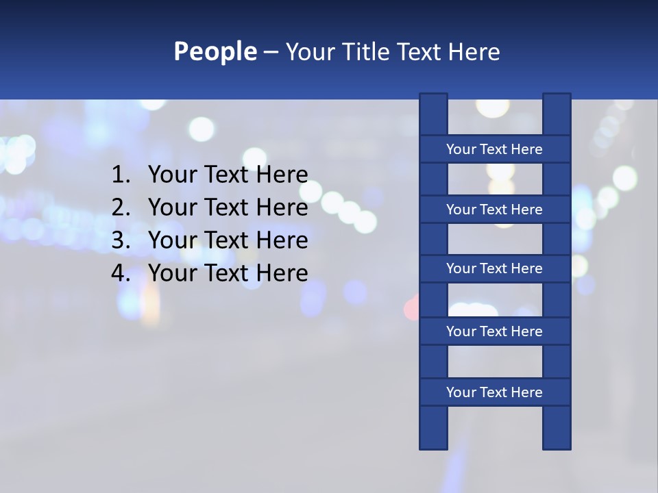 A Blurry Photo Of A City Street At Night PowerPoint Template