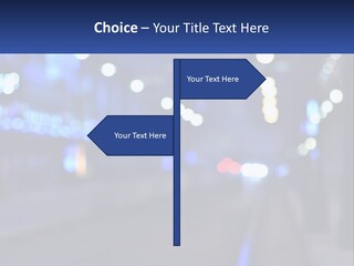 A Blurry Photo Of A City Street At Night PowerPoint Template