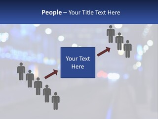 A Blurry Photo Of A City Street At Night PowerPoint Template
