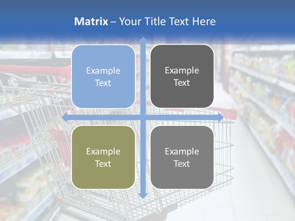 A Shopping Cart In A Grocery Store Aisle PowerPoint Template
