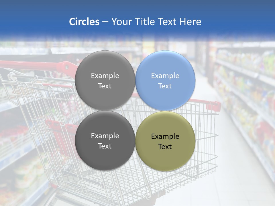 A Shopping Cart In A Grocery Store Aisle PowerPoint Template