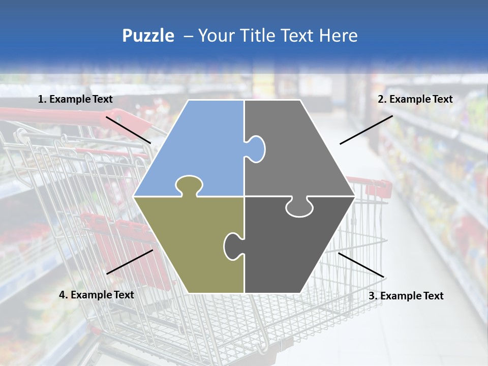 A Shopping Cart In A Grocery Store Aisle PowerPoint Template