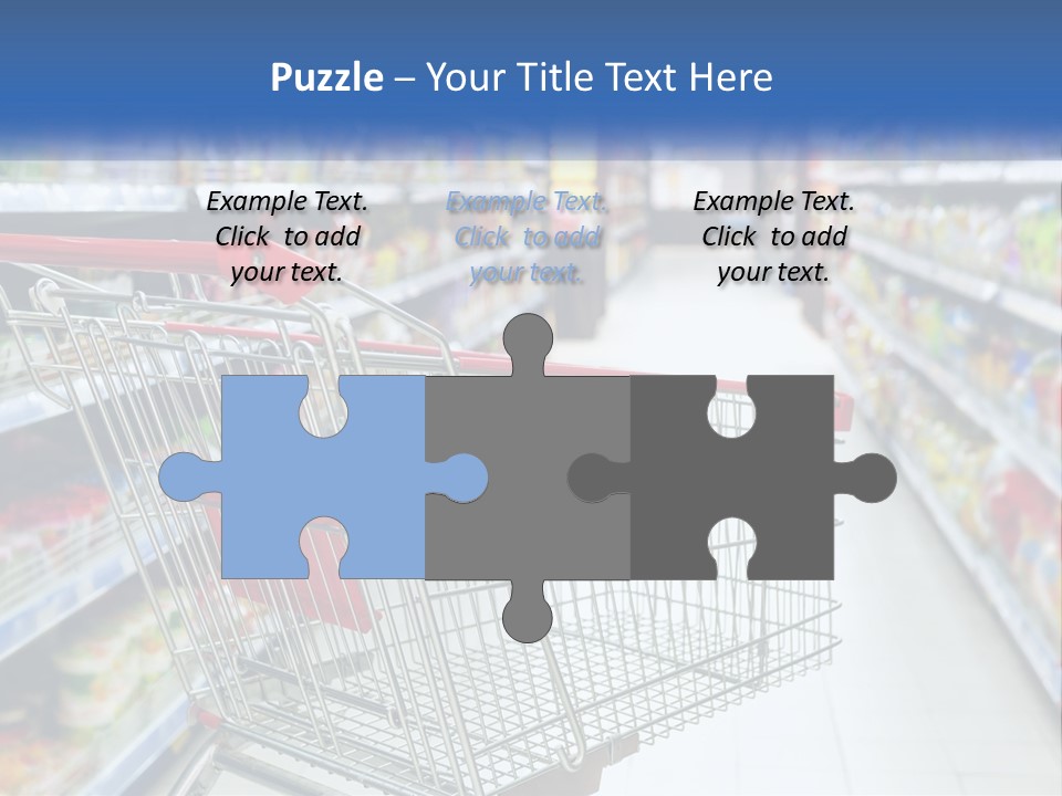A Shopping Cart In A Grocery Store Aisle PowerPoint Template