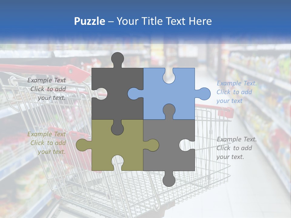 A Shopping Cart In A Grocery Store Aisle PowerPoint Template