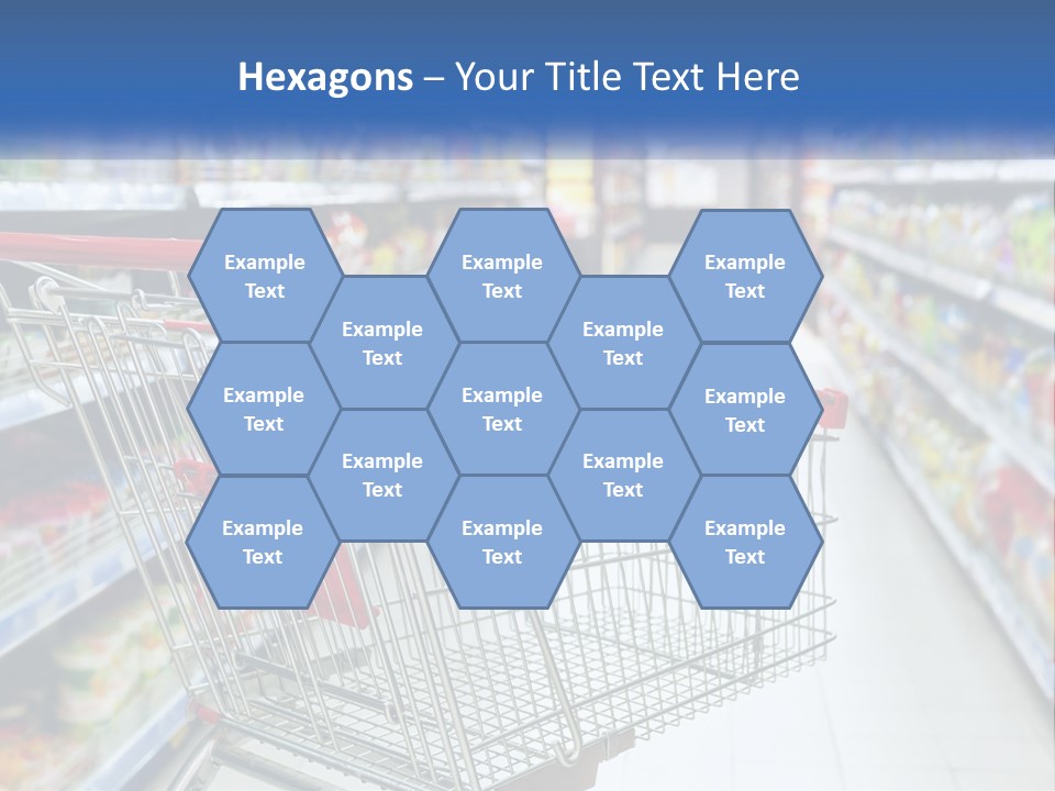A Shopping Cart In A Grocery Store Aisle PowerPoint Template