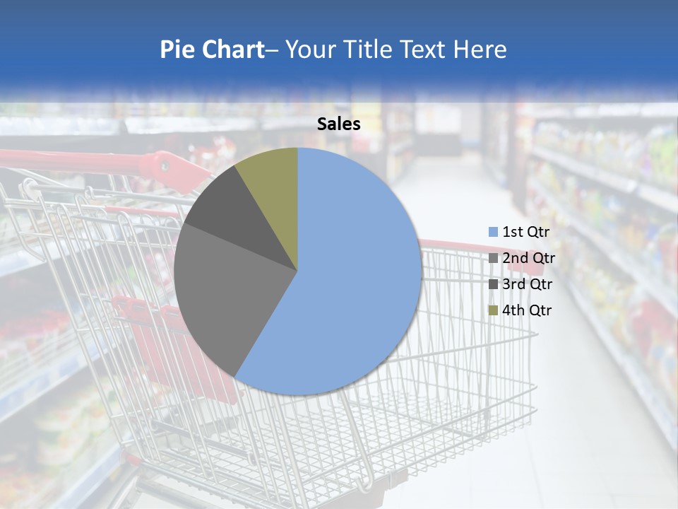 A Shopping Cart In A Grocery Store Aisle PowerPoint Template