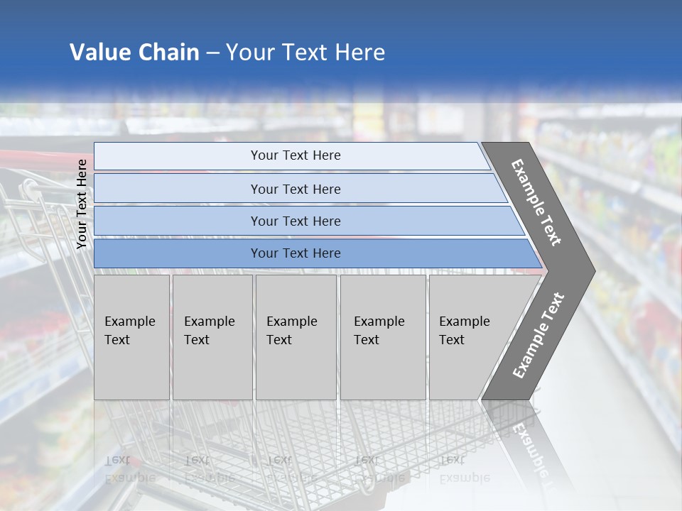 A Shopping Cart In A Grocery Store Aisle PowerPoint Template
