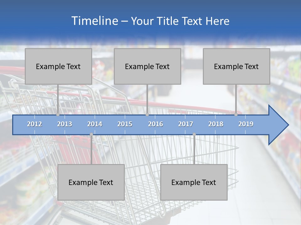 A Shopping Cart In A Grocery Store Aisle PowerPoint Template