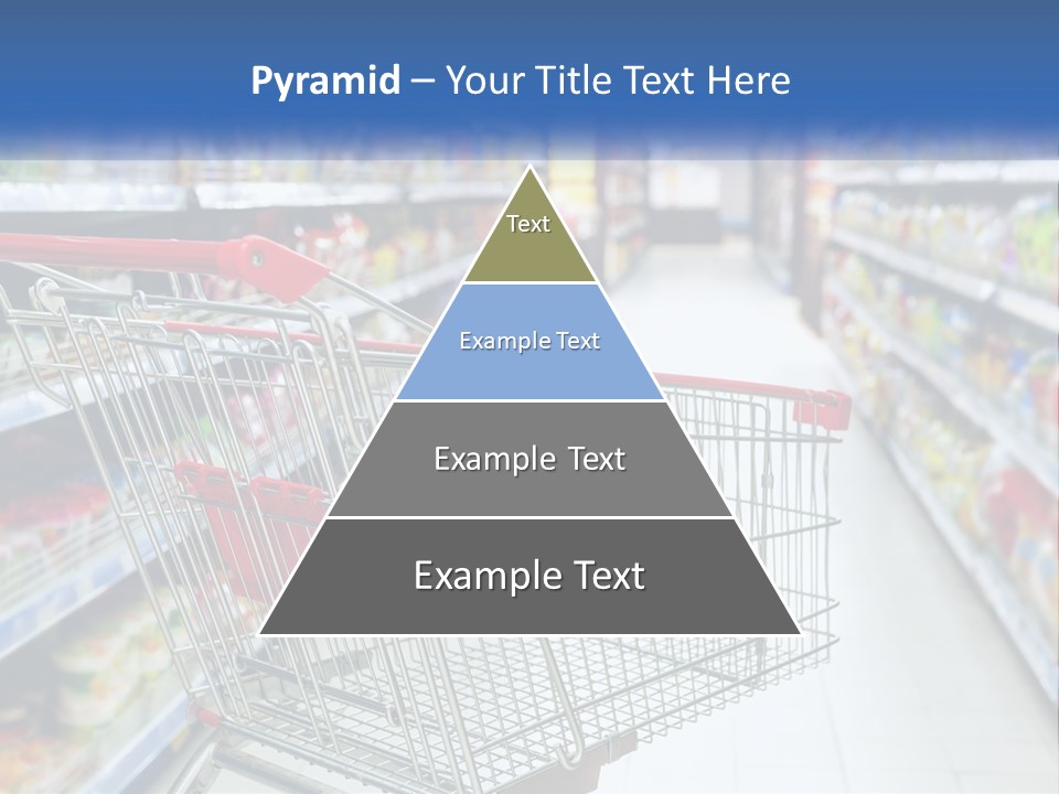 A Shopping Cart In A Grocery Store Aisle PowerPoint Template