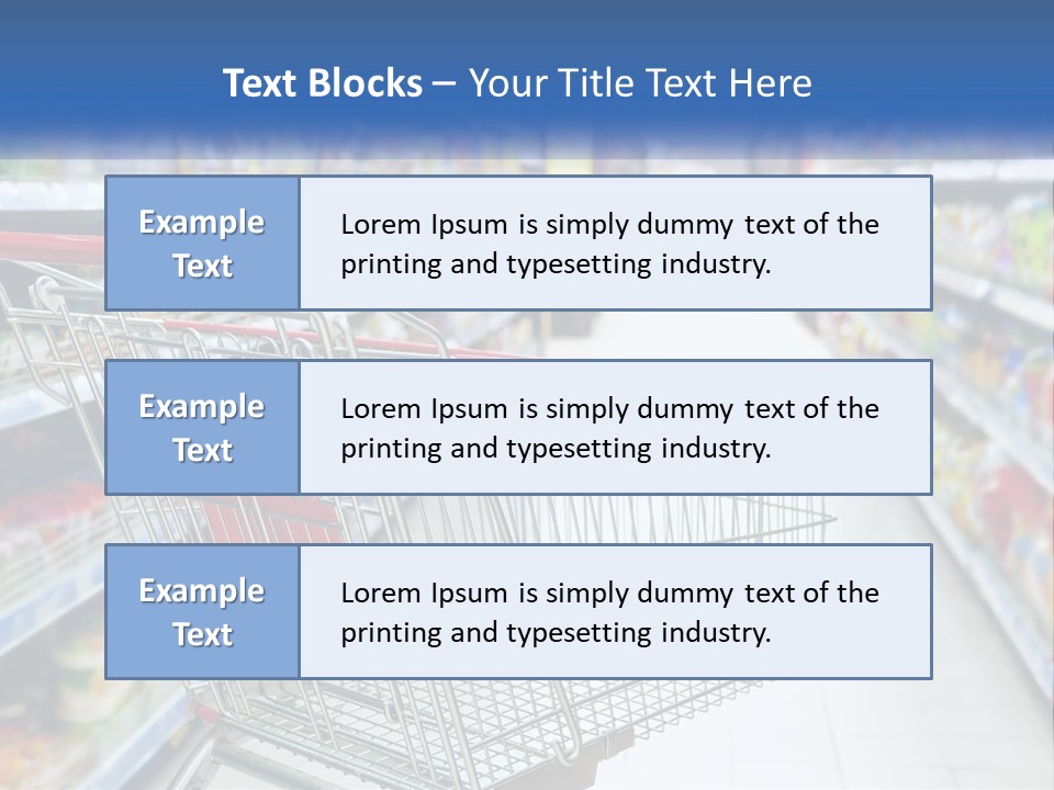 A Shopping Cart In A Grocery Store Aisle PowerPoint Template