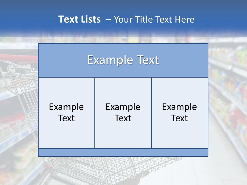 A Shopping Cart In A Grocery Store Aisle PowerPoint Template