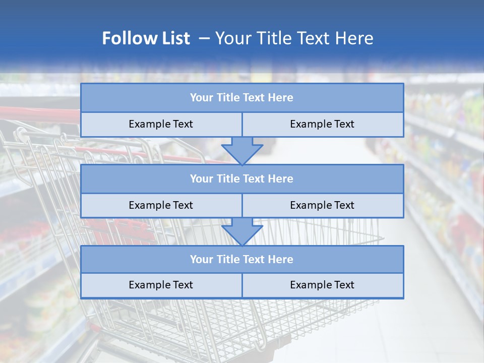 A Shopping Cart In A Grocery Store Aisle PowerPoint Template